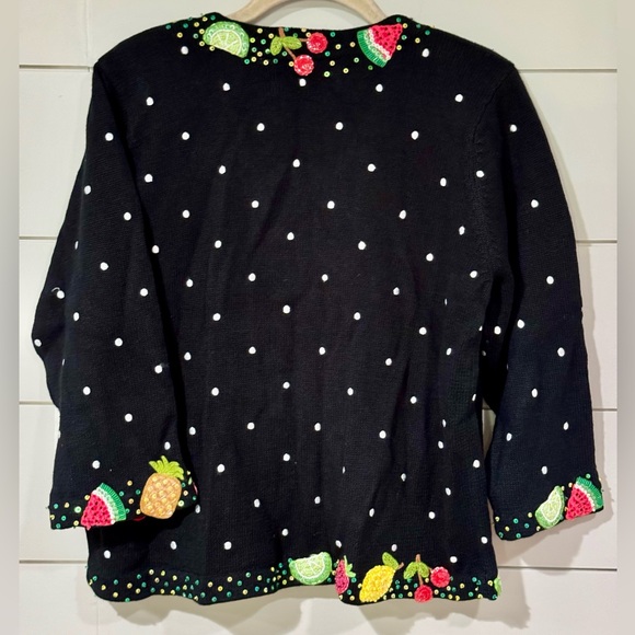 NEW Design Options by Philip and Jane Gordon Fruit Salad Cardigan Size M - Picture 7 of 10